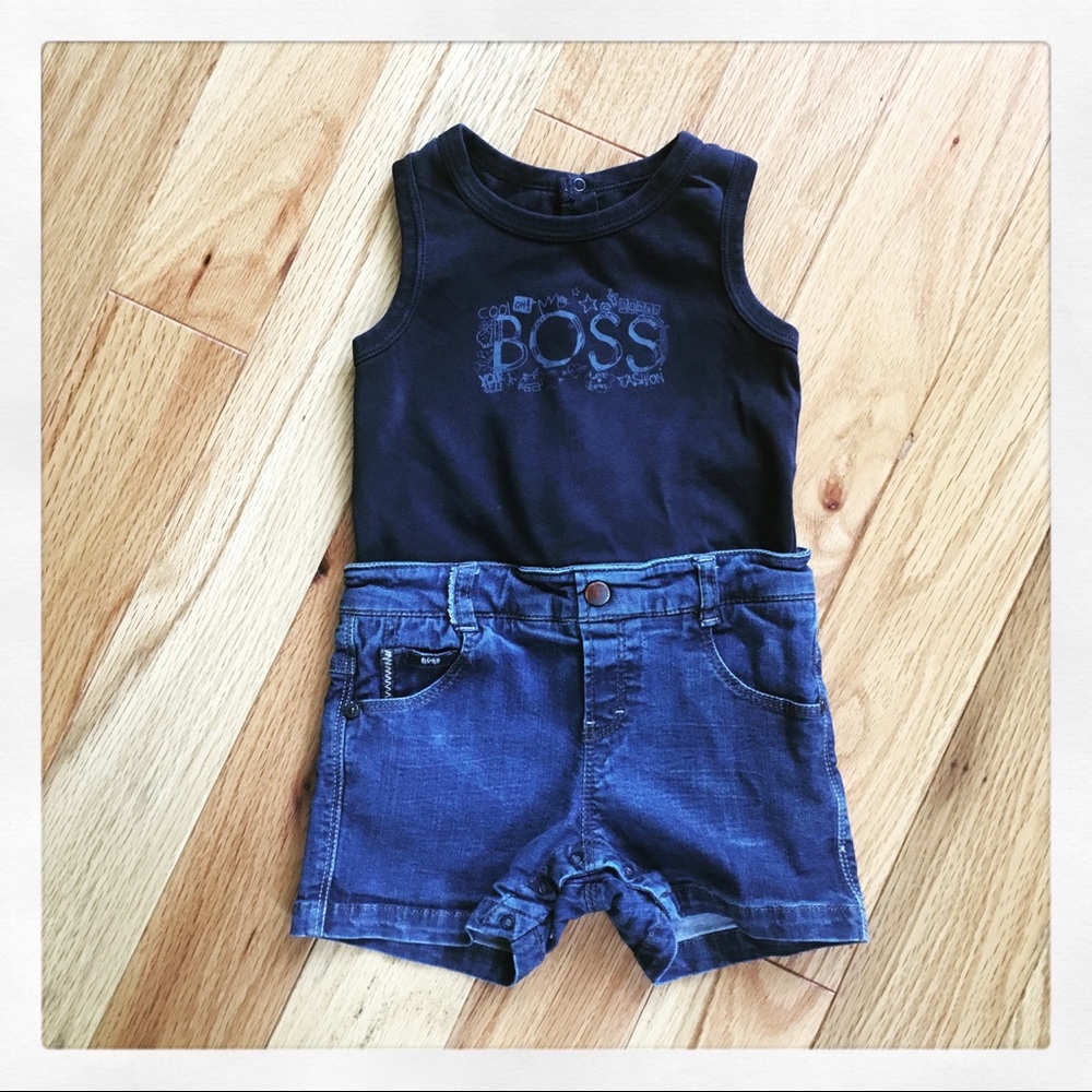 HUGO BOSS Baby denim romper (12M)